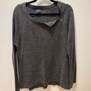 Abercrombie & Fitch Sweater with Neck Zipper - Gray - Size L